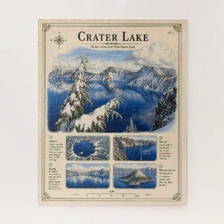 Vintage Crater Lake Winterlandschaft Puzzle