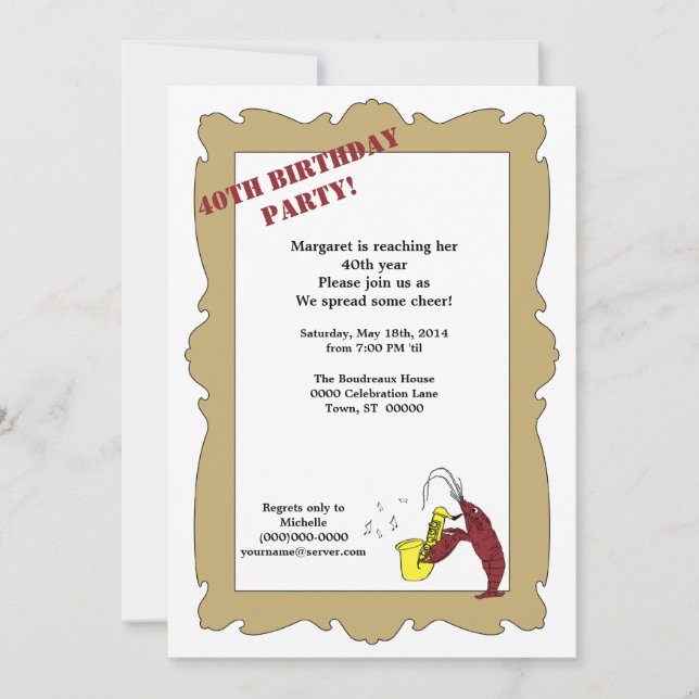 Vintage Crawfish Lilie Geburtstag Weiß Einladung (Vorderseite)