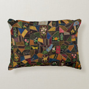 Vintage Crazy Quilt Dekokissen