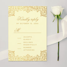 Vintage Cream Gold Elegante Calligrafy Wedding