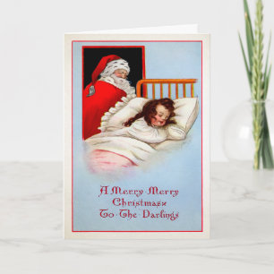Vintage Creeper Weihnachtsmann Feiertagskarte