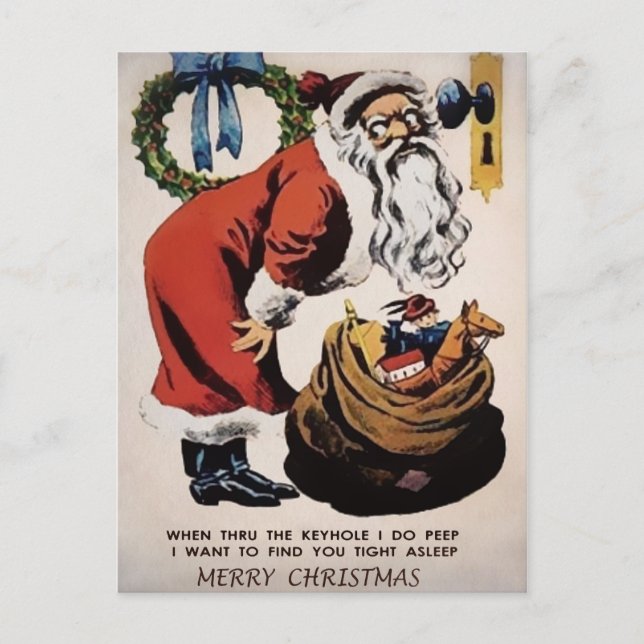 Vintage Creepie Weihnachts-Weihnachtskarte Postkarte (Vorderseite)