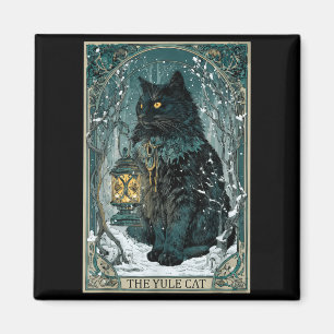 Vintage Creepmas Die Yule-Katze Tarotkarte Dunkle Magnet