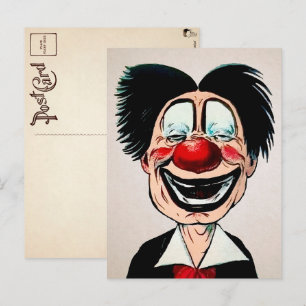Vintage Creepy Clown Postkarte