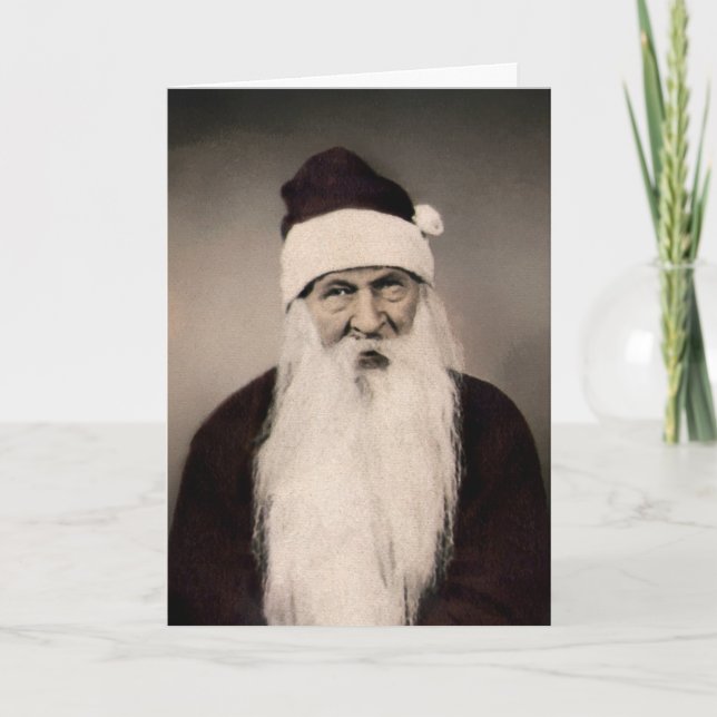 Vintage Creepy Santa Claus Urlaubskarte Feiertagskarte (Vorderseite)