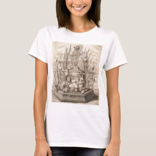 Vintage Creepy Skelette, Schädel und Bäume T-Shirt
