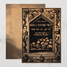 Vintage Creepy Skulls Anpassbares Party
