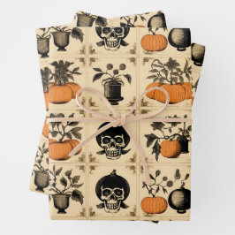 Vintage Creepy Touch Halloween Geschenkpapier Set