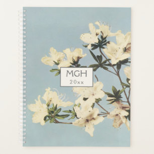 Vintage Creme Azalea Blume Monogramm Planer