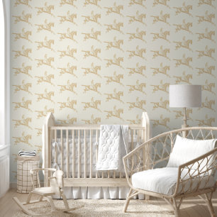 Vintage Creme Beige Reiten Tapete