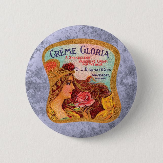 Vintage Creme Gloria Vanishing Hautcreme Button (Vorderseite)