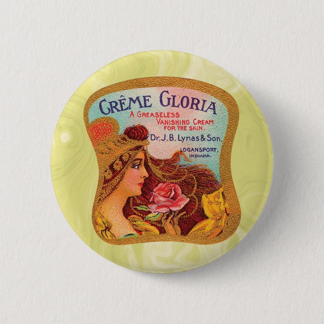 Vintage Creme Gloria Vanishing Hautcreme Button (Vorderseite)