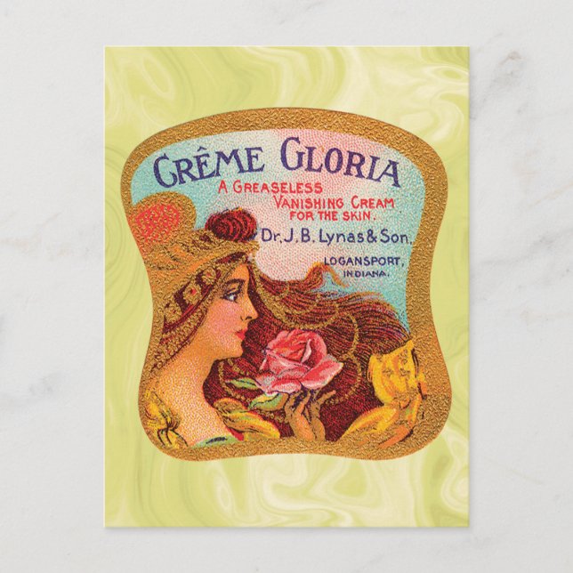 Vintage Creme Gloria Vanishing Hautcreme Postkarte (Vorderseite)