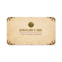 Vintage-Creme-Pergament-Bronze-Schmuckpflegekarte