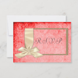 Vintage Creme Ribbon und Red Wedding RSVP