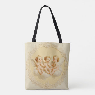 Vintage Creme Rokoko Cherub Cloud Totbeutel