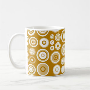 Vintage Creme und weiße Fünfzig Abstrakte Kunst Kaffeetasse