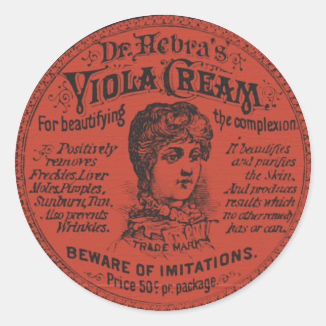 Vintage Creme-Verpackung Runder Aufkleber (Vorderseite)