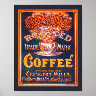 Vintage Crescent Röstkaffee Ad Poster