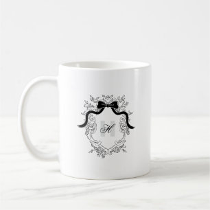 Vintage-Crest-Monogramm-Schleifen-Name-Initialen Kaffeetasse