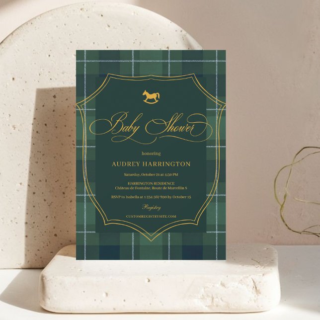 Vintage Crest Polo Paid Equestrian Baby Shower Einladung (Von Creator hochgeladen)