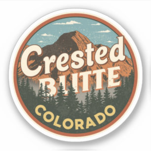 vintage Crested Butte Colorado Berg Outdoor Aufkleber