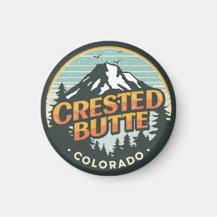 Vintage Crested Butte Colorado Skigebirge Geschenk Magnet