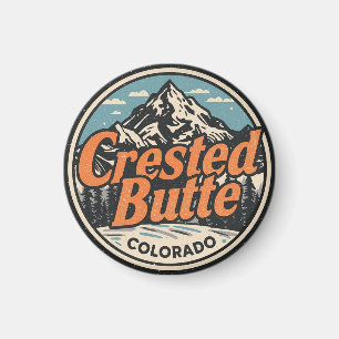 Vintage Crested Butte Colorado Skigebirge Geschenk Magnet