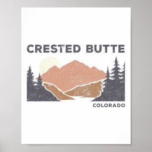Vintage Crested Butte Retro Colorado Wandersouveni Poster