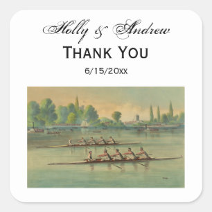 Vintage Crew Race Boat Race Quadratischer Aufkleber