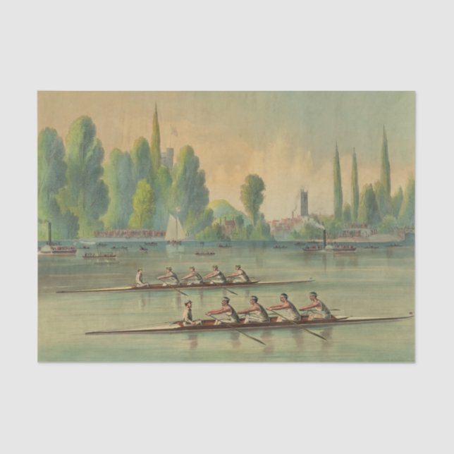 Vintage Crew Race Boat Race Seidenpapier (Vorderseite)