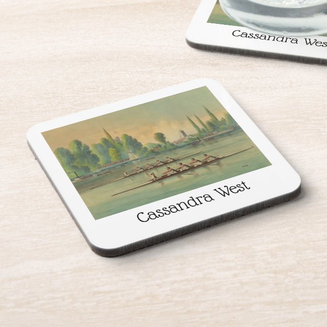 Vintage Crew Race Boat Race Untersetzer (Linke Seite)