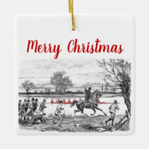 Vintage Crew Rowers Spektakel für Pferde Keramikornament