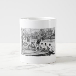 Vintage-Crew-Ruderer am Dock Jumbo-Tasse