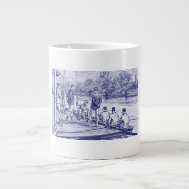 Vintage Crew Türme im Boot am Dock Jumbo-Tasse (Vorderseite)