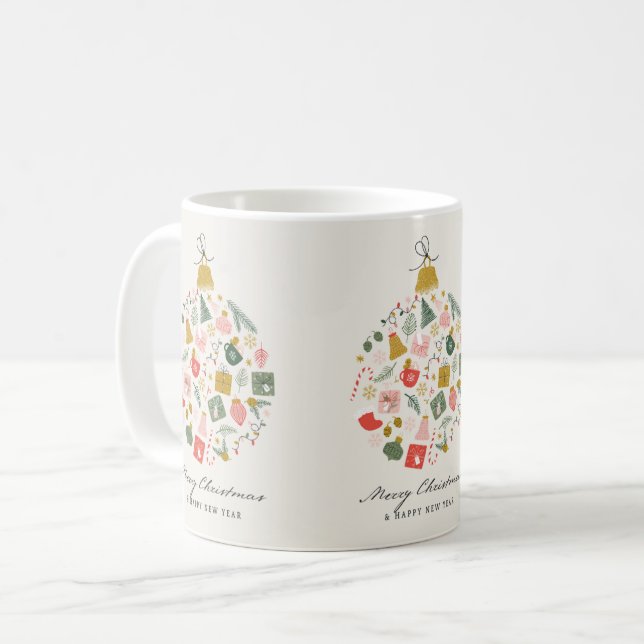 Vintage Crhistmas Balls mug Kaffeetasse (Vorderseite Links)