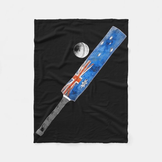 Vintage Cricket Australia Flag Aussies Pride  Fleecedecke (Vorderseite)