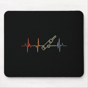 Vintage Cricket Herzschlag Cricket Spieler Herzfre Mousepad
