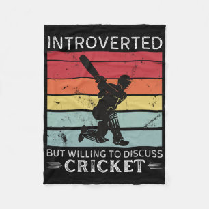 Vintage Cricket Introvertiert, aber Diskussionsber Fleecedecke