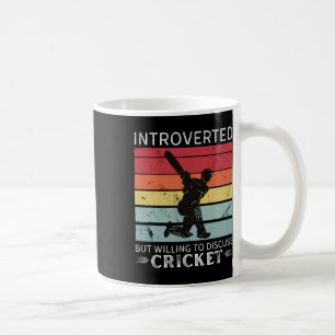 Vintage Cricket Introvertiert, aber Diskussionsber Kaffeetasse