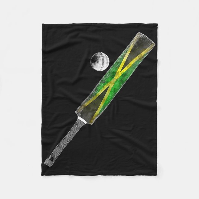 Vintage Cricket Jamaica Flag Jamaican Pride  Fleecedecke (Vorderseite)
