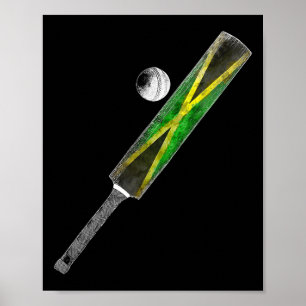 Vintage Cricket Jamaika-Flagge Jamaikanischer Stol Poster
