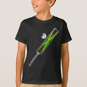Vintage Cricket Jamaika-Flagge Jamaikanischer Stol T-Shirt