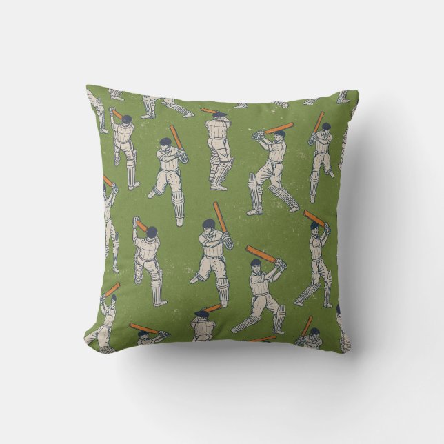 Vintage-Cricket-Muster Kissen (Vorderseite)