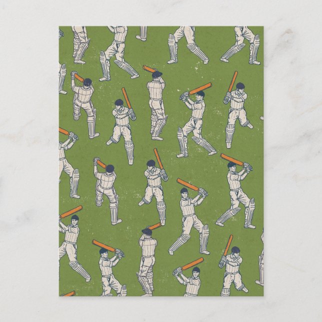 Vintage-Cricket-Muster Postkarte (Vorderseite)