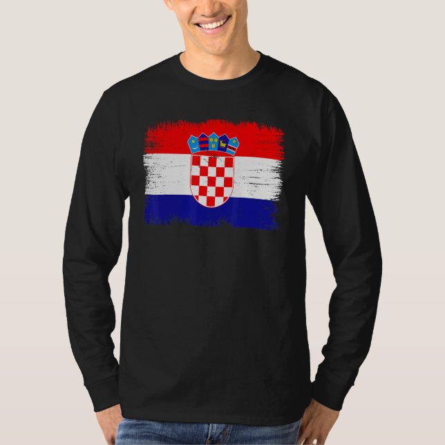 Vintage Croatia Flag Croatian Independence Day T-Shirt (Vorderseite)