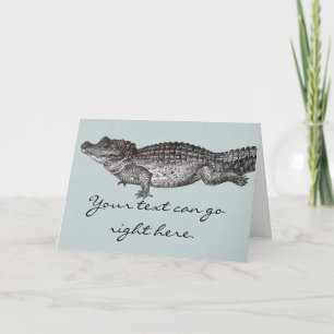Vintage Crocodile Greeting Card Karte