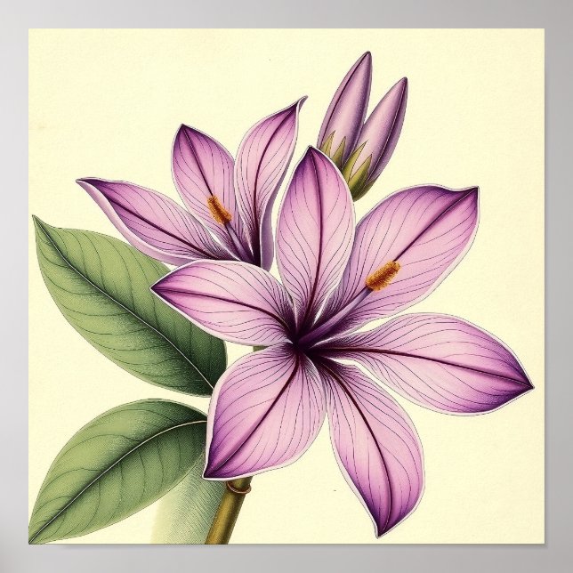 Vintage Crocus on Weathered Paper Poster (Vorne)