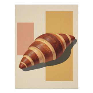 Vintage-Croissant-Plakat – Retro-Bäckerei-Wandkuns Poster