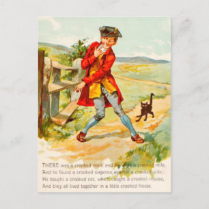 Vintage Crooked Cat, Crooked Man Postkarte